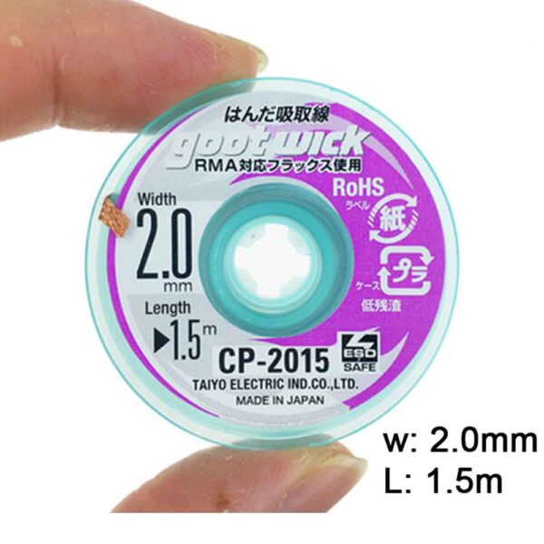 Goot Wick CP-2015 Desoldering wick width 2.0mm Length 1.5mm