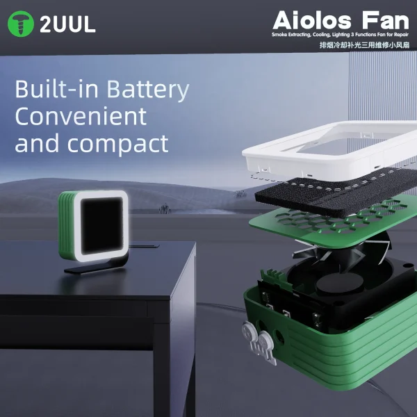 2UUL AIOLOS All-In-One Smoke Extraction and Cooling Fan With LED Light - Image 3